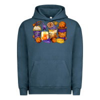 Pigment Midnight Navy basketball coffee cups Urban Hoodie - Zillion Design Studio