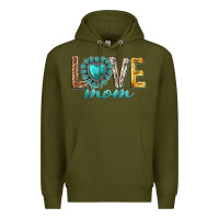 Army Green love mom western Premium Hoodie - texasbilliewilder