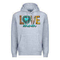 Heather Grey love mom western Premium Hoodie - texasbilliewilder