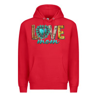 Red love mom western Premium Hoodie - texasbilliewilder
