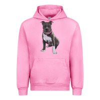 Fuchsia Pink pitbull Urban Hoodie - RanaPortraitStore