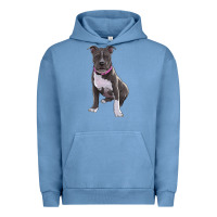 Pigment Pebble Blue pitbull Urban Hoodie - RanaPortraitStore