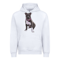 White pitbull Urban Hoodie - RanaPortraitStore