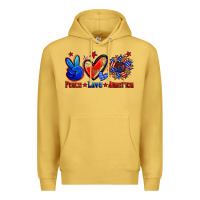 Antique Gold peace love america Premium Hoodie - Zillion Design Studio