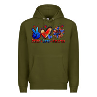Army Green peace love america Premium Hoodie - Zillion Design Studio