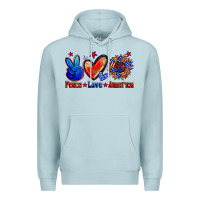Blue Mist peace love america Premium Hoodie - Zillion Design Studio