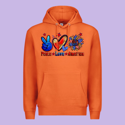 Peace Love America Premium Hoodie Designed By Zillion Design Studio