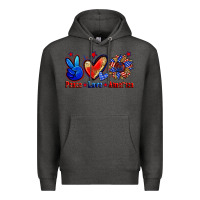 Charcoal Heather peace love america Premium Hoodie - Zillion Design Studio