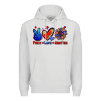 Dove Grey peace love america Premium Hoodie - Zillion Design Studio