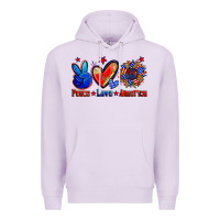 Lilac peace love america Premium Hoodie - Zillion Design Studio