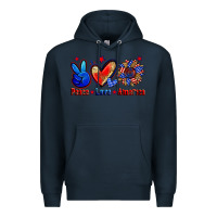 Navy peace love america Premium Hoodie - Zillion Design Studio