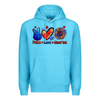 Ocean Blue peace love america Premium Hoodie - Zillion Design Studio