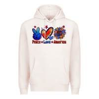 Pale Pink peace love america Premium Hoodie - Zillion Design Studio