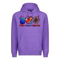 Purple peace love america Premium Hoodie - Zillion Design Studio