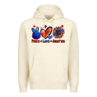 Sandshell peace love america Premium Hoodie - Zillion Design Studio