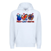 White peace love america Premium Hoodie - Zillion Design Studio