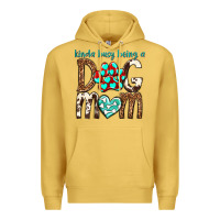 Antique Gold kinda busy being a dog mom Premium Hoodie - texasbilliewilder