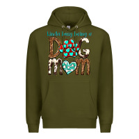 Army Green kinda busy being a dog mom Premium Hoodie - texasbilliewilder