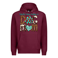 Burgundy kinda busy being a dog mom Premium Hoodie - texasbilliewilder