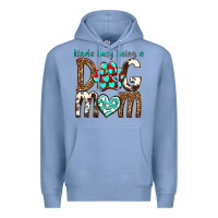 Colony Blue kinda busy being a dog mom Premium Hoodie - texasbilliewilder
