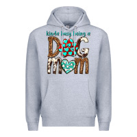 Heather Grey kinda busy being a dog mom Premium Hoodie - texasbilliewilder