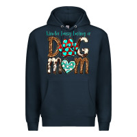 Navy kinda busy being a dog mom Premium Hoodie - texasbilliewilder