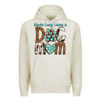 Oatmeal Heather kinda busy being a dog mom Premium Hoodie - texasbilliewilder