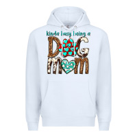 White kinda busy being a dog mom Premium Hoodie - texasbilliewilder