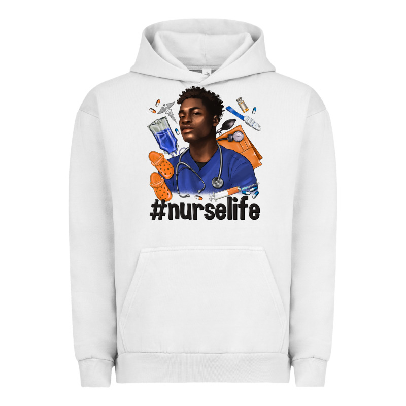 Afro Man Nurse Life Urban Hoodie by texasbilliewilder | Teevron