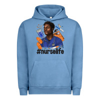 Pigment Pebble Blue afro man nurse life Urban Hoodie - texasbilliewilder