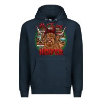 Navy Highland Heifer Christmas Premium Hoodie - RanaPortraitStore
