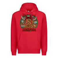 Red Highland Heifer Christmas Premium Hoodie - RanaPortraitStore