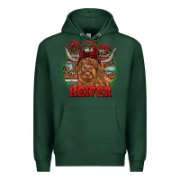 Sports Green Highland Heifer Christmas Premium Hoodie - RanaPortraitStore