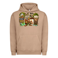 Pigment Burro safari cartoon characters coffee cups Urban Hoodie - Zillion Design Studio