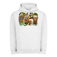 Pigment Lunar Rock safari cartoon characters coffee cups Urban Hoodie - Zillion Design Studio