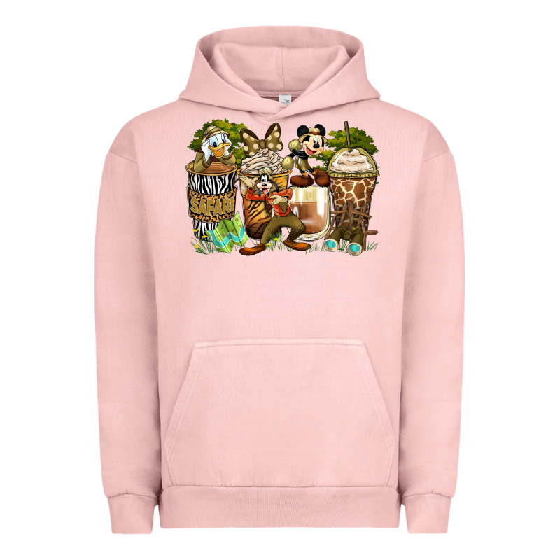 Safari Cartoon Characters Coffee Cups Urban Hoodie by Zillion Design Studio | Teevron