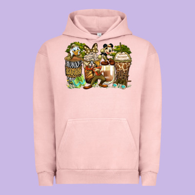 Safari Cartoon Characters Coffee Cups Urban Hoodie Designed By Zillion Design Studio