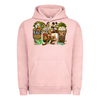 Pigment Salmon safari cartoon characters coffee cups Urban Hoodie - Zillion Design Studio