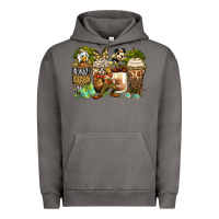 Pigment Tornado safari cartoon characters coffee cups Urban Hoodie - Zillion Design Studio