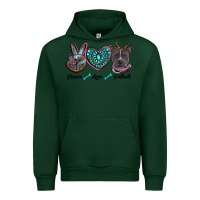 Forest Green peace love pitbull Urban Hoodie - RanaPortraitStore