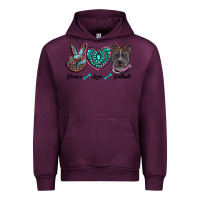 Mauve Wine peace love pitbull Urban Hoodie - RanaPortraitStore