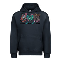 Navy peace love pitbull Urban Hoodie - RanaPortraitStore