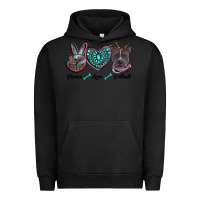 Pigment Black peace love pitbull Urban Hoodie - RanaPortraitStore
