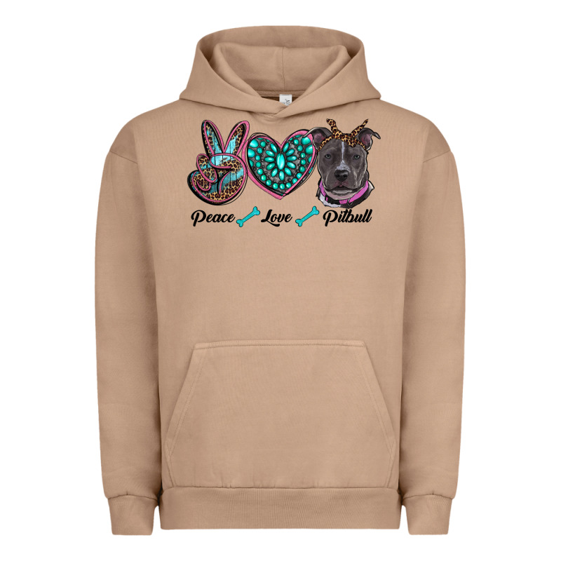 Peace Love Pitbull Urban Hoodie by RanaPortraitStore | Teevron