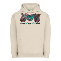 Pigment French Oak peace love pitbull Urban Hoodie - RanaPortraitStore