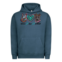 Pigment Midnight Navy peace love pitbull Urban Hoodie - RanaPortraitStore