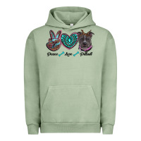 Pigment Oil Green peace love pitbull Urban Hoodie - RanaPortraitStore