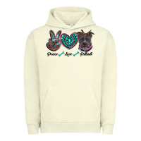 Pigment Pistachio peace love pitbull Urban Hoodie - RanaPortraitStore
