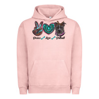 Pigment Salmon peace love pitbull Urban Hoodie - RanaPortraitStore