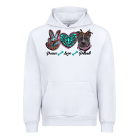 White peace love pitbull Urban Hoodie - RanaPortraitStore